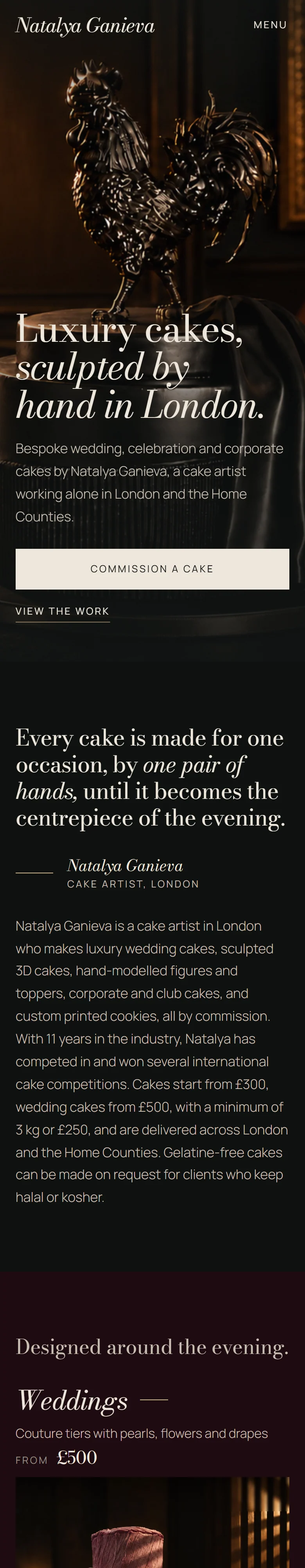 Natalya Ganieva, Home: the whole page on a phone